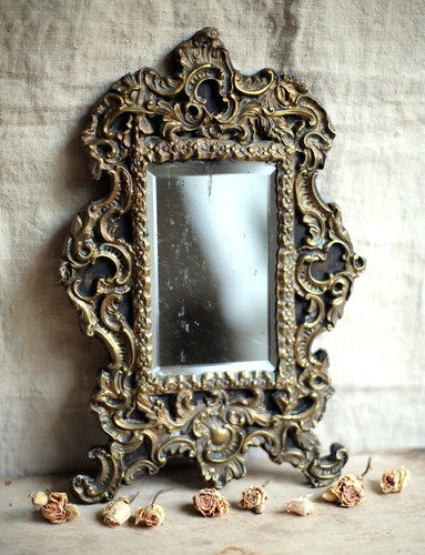 Antique french repousse brass - french,