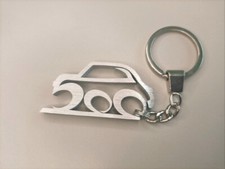 Fiat 500, cinquecento stilizzata, portachiavi 500 FCA in alluminio