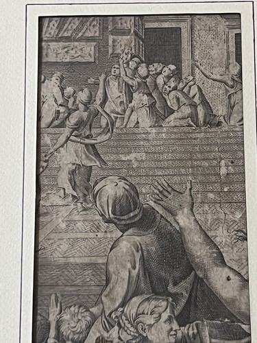 Antica stampa restaurata con - restaurata,