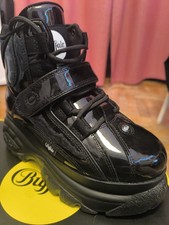 BUFFALO LONDON ALTE PELLE NERE ORIGINALI PLATFORM NUOVE 7.5US, 38IT 