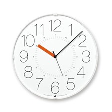 Orologio da parete CARA Lemnos bianco arancione MoMA esclusivo elegante quadrante vivace dal Giappone