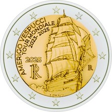 2 Euro ITALIA 2025 VIAGGIO DELLA NAVE AMERIGO VESPUCCI - 2 € FDC