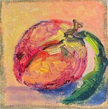 Pesca dipinto ad olio 13x13 cm