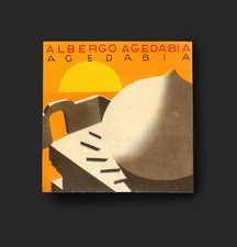 Albergo Agedabia Libia Italiana. Etichetta x valigia anni '30. Colonie Impero.