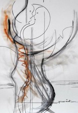 Tableau, original, décoration, sexe, nu, union, amour, mariage, couple