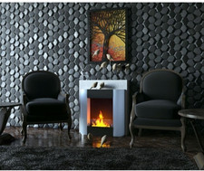 Bio camino 72 cm inox vetro bioetanolo mod.Sarah Detr. fiscale + pietre decorati