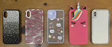 6 COVER CUSTODIA CUSTODIE PER IPHONE X O XS VARI COLORI E FANTASIE UNICORNO