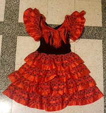VESTITO COSTUME CARNEVALE BAMBINA "SPAGNOLA" 4/5 ANNI