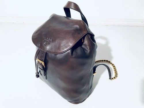 Zaino pelle marrone - pelle, prada