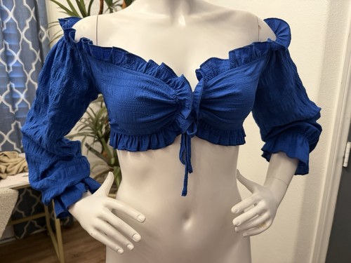 Shein crop top 6 blu - m/6,