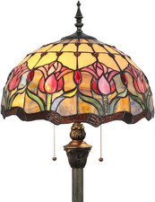 Stile Tiffany Alto 64 Pollici Bellissima Fiori Pastorale Tonalità Di Vetro Color