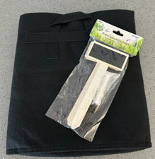 Sacchetto Coltivazione Nero 25 Galloni Tessuto + 5 pz Insegna Piante con Gesso, Giardinaggio, Scatola Aperta