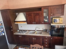 cucina usata Lube Creo in legno, top in marmo completa di elettrodomestici 