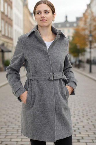 Cappotto corto con - , cintura