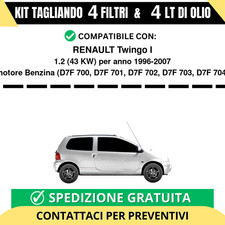 Tagliando per RENAULT Twingo I 1.2 43 kw Benzina 1996-2007 - 4 Lt di olio + 4...