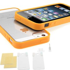 Nuovo! IPHONE 5 TPU Bumper Cristallo Custodia IN Silicone Pellicola Protettiva