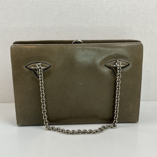 1960 vtg gucci gray leather - gucci,