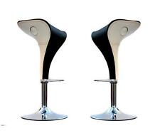 COPPIA SGABELLI MODERNI DESIGN ABS SEDIE CUCINA RISTORANTE BICOLORE NERO BIANCO