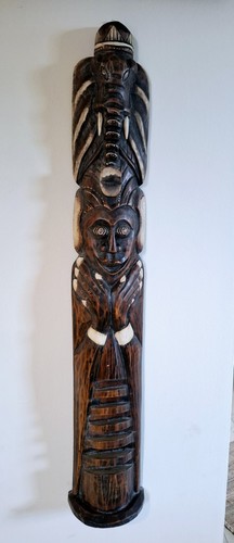 Scultura legno maschera - legno,