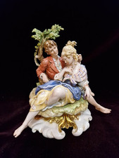  Giuseppe Cappè originale, porcellana Capodimonte " Gruppo campestre"