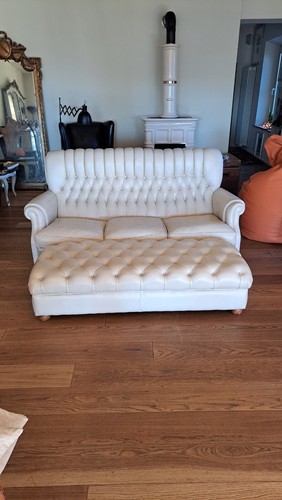Divano pelle crema - pelle,