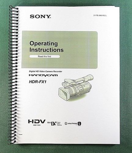 Sony hdr fx1 instruction - sony, hdr-fx1