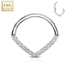 Anello Piercing Oro Bianco 14