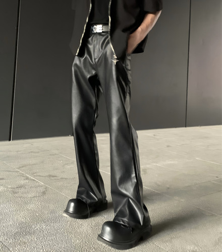 Pantalone uomo ecopelle vita
