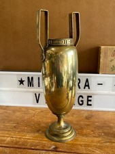 Vaso in ottone Art Nouveau anfora a due manici antico 14 pollici inciso