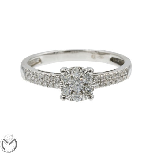 Anello oro bianco - 18, 750
