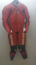 Tuta in Pelle da Moto Ducati Corse Dainese Scudetto Rosso SBK TG. 52