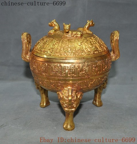 Bronze 24k gold gilt han - 24k,