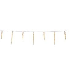 Catena luminosa con 32 ghiaccioli decorativi 128 led 17 metri luce bianca calda