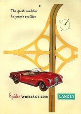 Anni' 60 * Volantino Pubblicità "Lancia Spider Aurelia G.T. 2500 - PINO BARALE"
