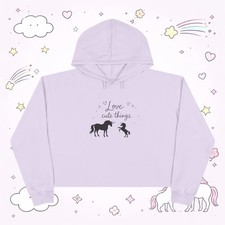 Love cute things unicorn crop - love,