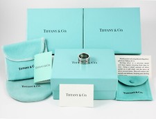 Anello Tiffany & Co Argento Collezione Atlas 1995 fascia larga misura 15