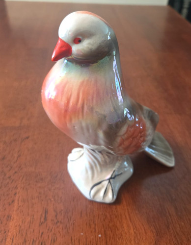 Lusterware uccellino ceramica