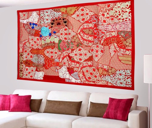 Arazzo parete vintage rosso - parete,