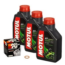 Kit olio motore Kawasaki VN 800, 95-99, VN800A; olio Motul 10w40; filtro olio cromato K&N