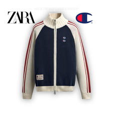 Cardigan Champion® x Zara Color Block blu navy edizione limitata