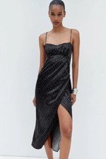 Abito midi Zara nero a pois