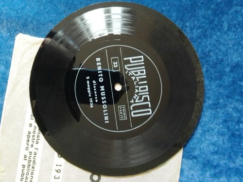 Disco pubblicitario mussolini - pubblicitario,
