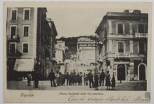 CARTOLINA di LA SPEZIA "Piazza Garibaldi dalla via omonima" 1900 