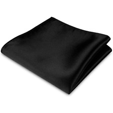 POCHETTE FAZZOLETTO TASCHINO RASO NERO SETA CLASSICO UOMO DONNA