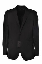 PAOLONI Abito nero gessato da