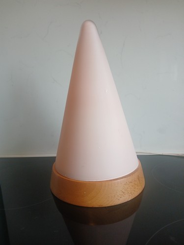 Vintage glass cone table lamp.