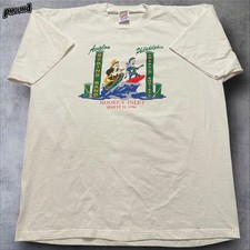 Camicia Vintage Avalon String Band Uomo XL Bianco Moore's Inlet 1996 Grafica Anni 90