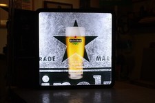 INSEGNA  LUMINOSA PUBBLICITA' BIRRA HEINEKEN VINTAGE COMPLETA FUNZIONANTE PROMO