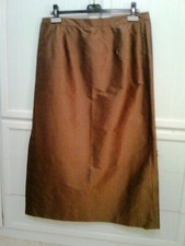 Gonna in seta, colore marrone