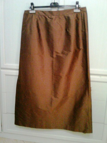 Gonna seta colore marrone - colore,